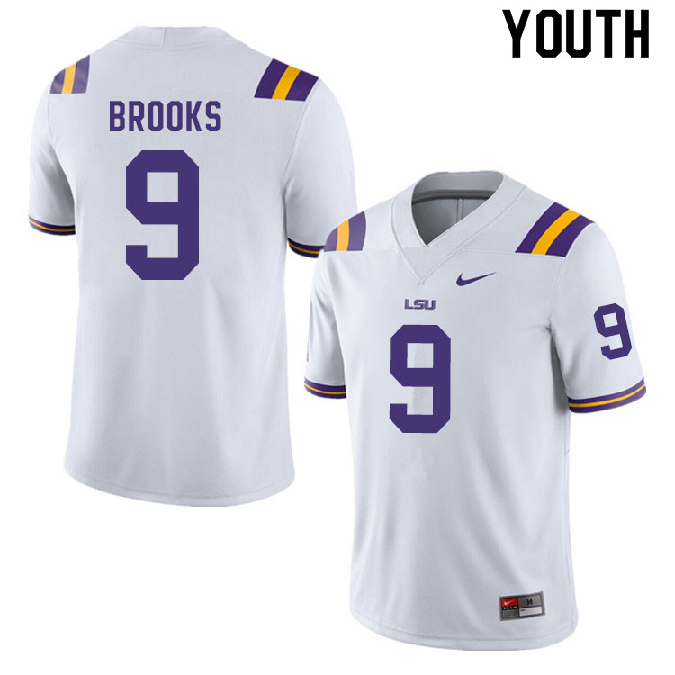 Youth #9 Marcel Brooks LSU Tigers College Football Jerseys Sale-White